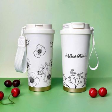 BÌNH GIỮ NHIỆT IN HOA VĂN - QUÀ TẶNG MỪNG NGÀY PHỤ NỮ VIỆT NAM 20/10