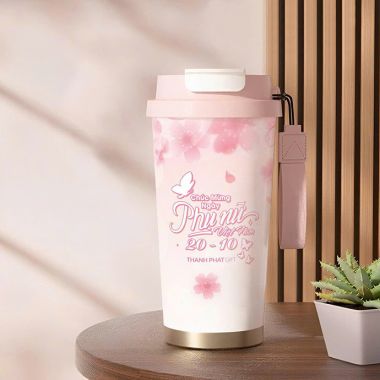BÌNH GIỮ NHIỆT IN HOA VĂN - QUÀ TẶNG MỪNG NGÀY PHỤ NỮ VIỆT NAM 20/10