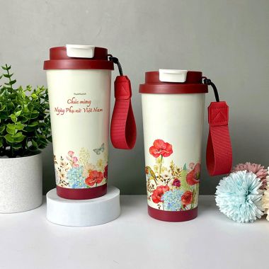 BÌNH GIỮ NHIỆT IN HOA VĂN - QUÀ TẶNG MỪNG NGÀY PHỤ NỮ VIỆT NAM 20/10
