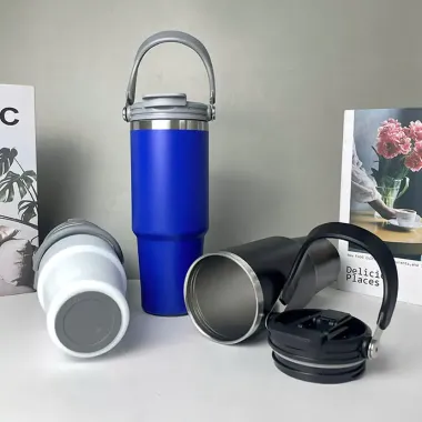 BÌNH GIỮ NHIỆT INOX 304  CÓ QUAI XÁCH IN LOGO THEO YÊU CẦU - GIỮ NÓNG, LẠNH HIỆU QUẢ