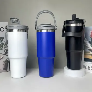 BÌNH GIỮ NHIỆT INOX 304  CÓ QUAI XÁCH IN LOGO THEO YÊU CẦU - GIỮ NÓNG, LẠNH HIỆU QUẢ