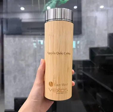 BÌNH GIỮ NHIỆT VỎ TRE IN LOGO THEO YÊU CẦU - QUÀ TẶNG DOANH NGHIỆP CAO CẤP