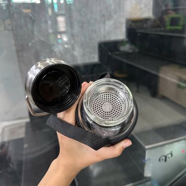 BÌNH THỦY TINH IN LOGO CÓ TÚI VẢI CÁCH NHIỆT