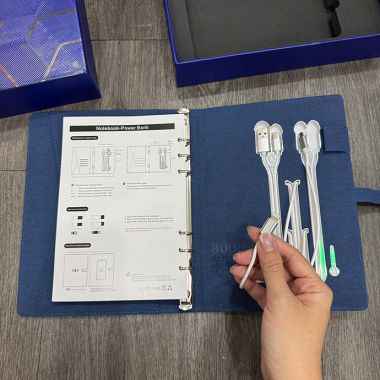 BỘ QUÀ TẶNG DOANH NGHIỆP CAO CẤP - SỔ SẠC ĐA NĂNG IN LOGO THEO YÊU CẦU