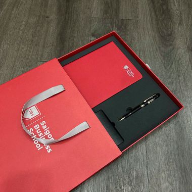 BỘ QUÀ TẶNG DOANH NGHIỆP IN LOGO - SỔ TAY, BÚT KÝ, HỘP NAMECARD