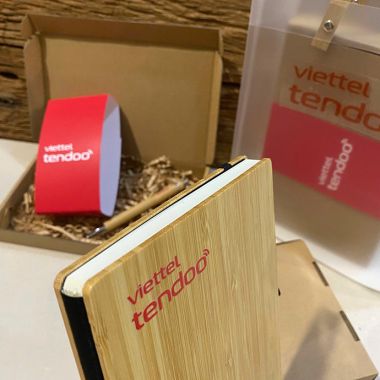 BỘ QUÀ TẶNG DOANH NGHIỆP SỔ TAY - BÚT- TÚI CANVAS IN LOGO