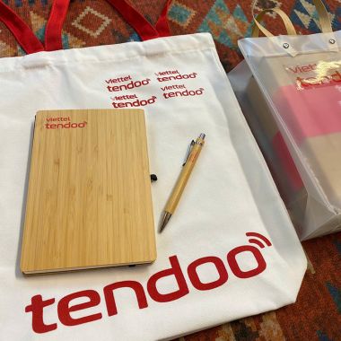 BỘ QUÀ TẶNG DOANH NGHIỆP SỔ TAY - BÚT- TÚI CANVAS IN LOGO