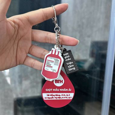 MÓC KHÓA CAO SU IN LOGO THEO YÊU CẦU