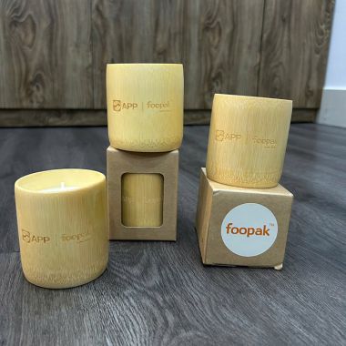 NẾN THƠM HŨ TRE IN LOGO - QUÀ TẶNG DOANH NGHIỆP THÂN THIỆN MÔI TRƯỜNG