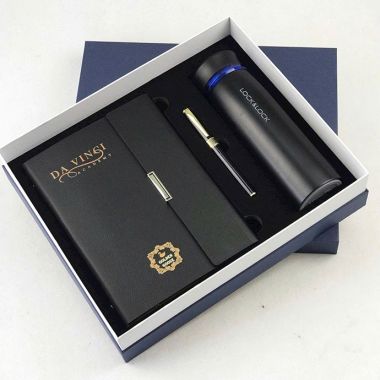 BỘ QUÀ TẶNG DOANH NGHIỆP CAO CẤP - SỔ DA, BÚT KÝ, BÌNH GIỮ NHIỆT LOCK&LOCK