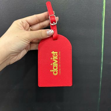 THẺ TREO HÀNH LÝ DA PU DẬP LOGO - THẺ TREO VALI DU LỊCH