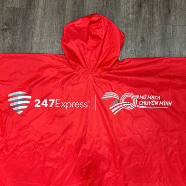 ÁO MƯA CÁNH DƠI VÂN TỔ ONG IN LOGO 247 EXPRESS