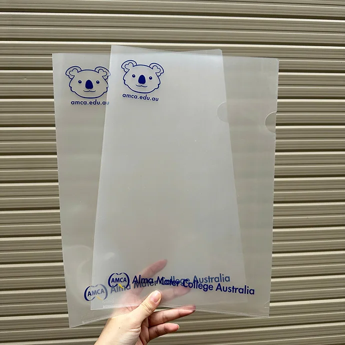 BÌA LÁ KHỔ F TRONG SUỐT IN LOGO - CHẤT LIỆU NHỰA PP CAO CẤP