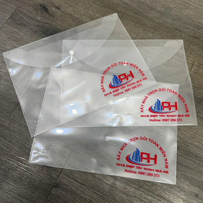 TẬP ĐỰNG HỒ SƠ CÓ NÚT IN LOGO THEO YÊU CẦU