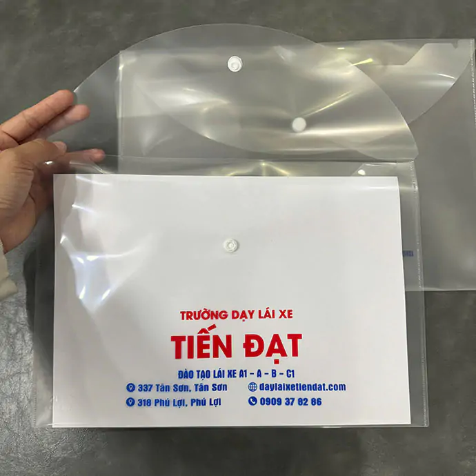BÌA NÚT IN LOGO THEO YÊU CẦU - BÌA HỒ SƠ NHỰA PP QUÀ TẶNG DOANH NGHIỆP GIÁ XƯỞNG