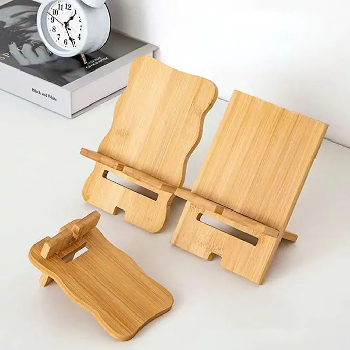 GIÁ ĐỠ ĐIỆN THOẠI BẰNG TRE IN LOGO THEO YÊU CẦU - TỐI GIẢN, THÂN THIỆN MÔI TRƯỜNG