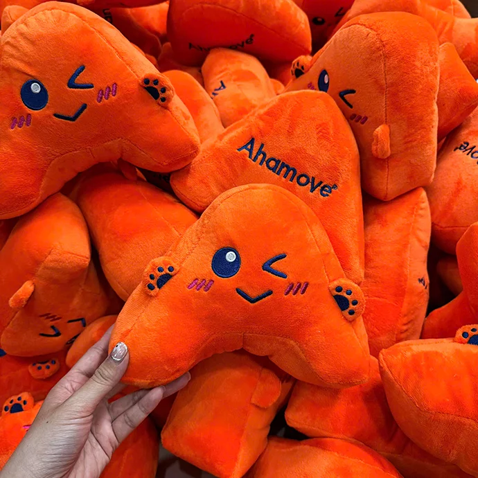 GẤU BÔNG THÊU LOGO AHAMOVE - QUÀ TẶNG DOANH NGHIỆP ẤN TƯỢNG