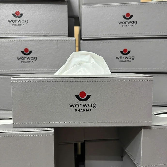 HỘP ĐỰNG KHĂN GIẤY DA PU CAO CẤP - SANG TRỌNG - TIỆN LỢI IN LOGO