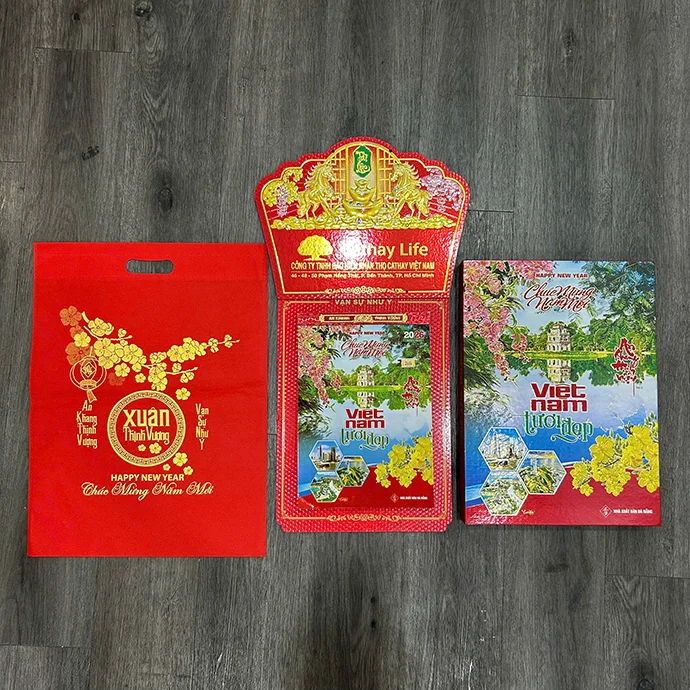 LỊCH TREO TƯỜNG IN LOGO - LỊCH CHÚC XUÂN AN KHANG, THỊNH VƯỢNG