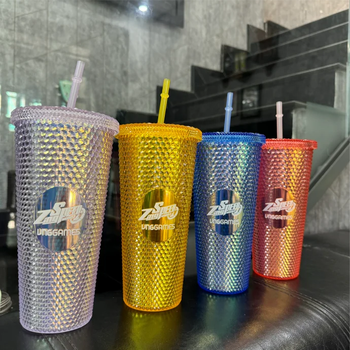 LY NHỰA GAI DUNG TÍCH 710ML - LY NHỰA KIM CƯƠNG IN LOGO THEO YÊU CẦU