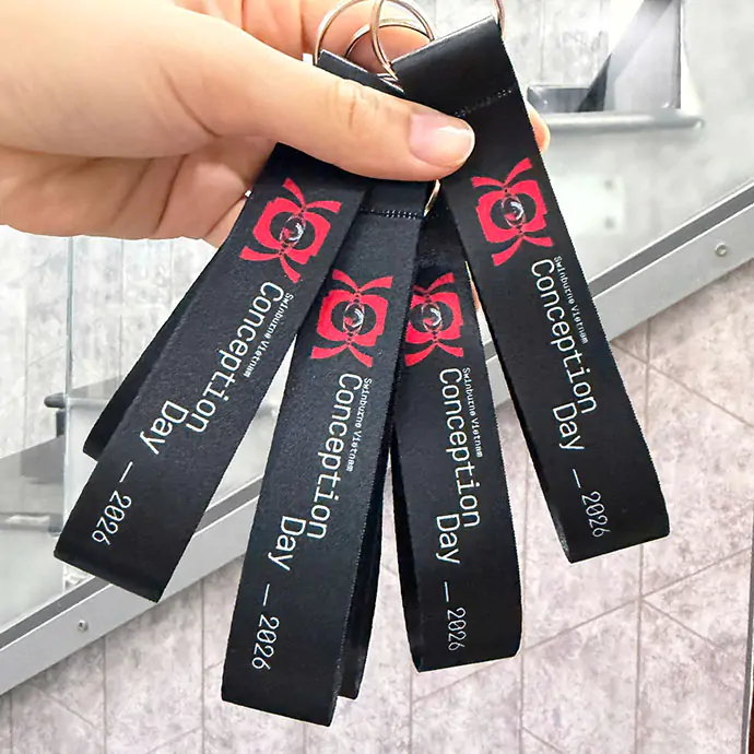 MÓC KHÓA VẢI IN LOGO THEO YÊU CẦU - QUÀ TẶNG QUẢNG CÁO GIÁ