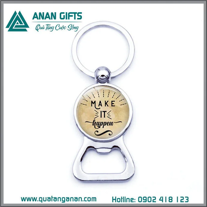 MÓC KHÓA KHUI BIA KIM LOẠI CAO CẤP IN LOGO - MK 1