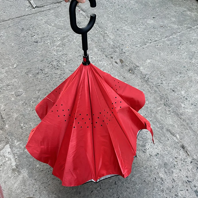 DÙ CÁN C GẤP NGƯỢC - DÙ GẤP NGƯỢC IN LOGO THEO YÊU CẦU