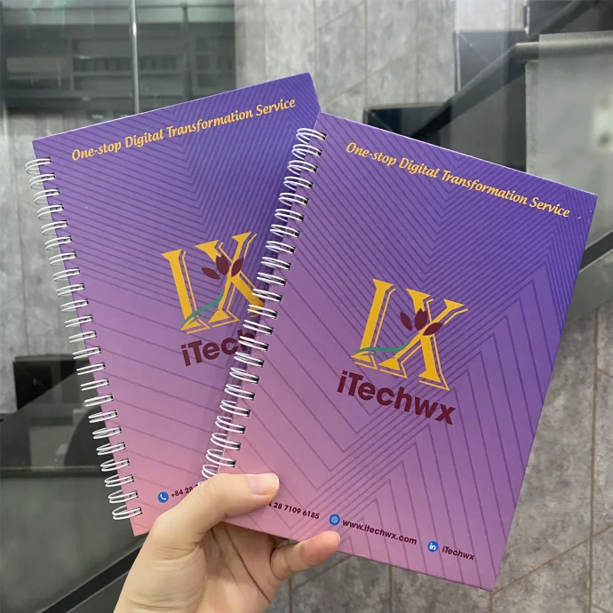 SỔ LÒ XO KHỔ A5 IN LOGO ITECHWX - SỔ LÒ XO IN LOGO THEO YÊU CẦU