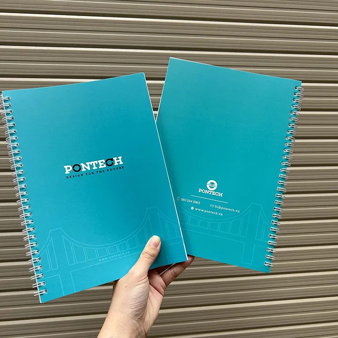 SỔ LÒ XO PONTECH - SỔ LÒ XO KHỔ A5 IN LOGO THEO YÊU CẦU