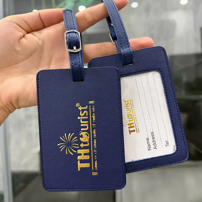 THẺ HÀNH LÝ DA PU IN LOGO THEO YÊU CẦU - THẺ TREO VALI, TÚI XÁCH IN LOGO CAO CẤP