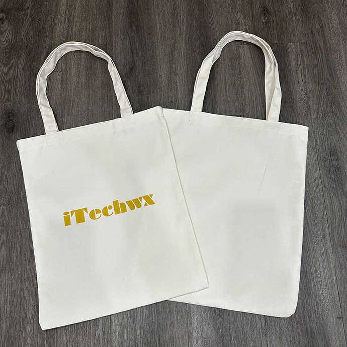 TÚI CANVAS TRẮNG IN LOGO ĐƠN GIẢN - TÚI CANVAS TIỆN DỤNG