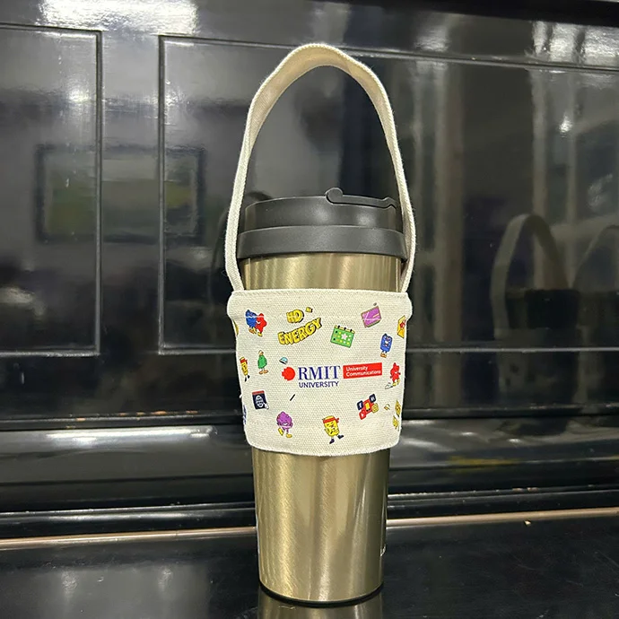 QUAI XÁCH BÌNH NƯỚC CANVAS IN LOGO - QUÀ TẶNG ĐỘC ĐÁO