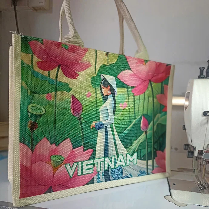 TÚI VẢI ĐAY IN LOGO CHUYỂN NHIỆT - QUÀ TẶNG THÂN THIỆN VỚI MÔI TRƯỜNG