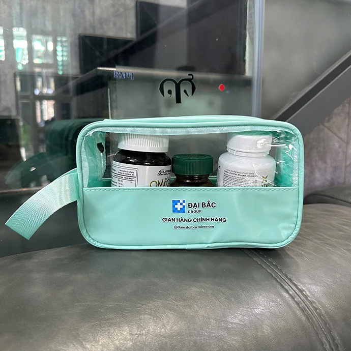 TÚI ĐỰNG MỸ PHẨM TRONG SUỐT IN LOGO - TÚI MINI TIỆN LỢI