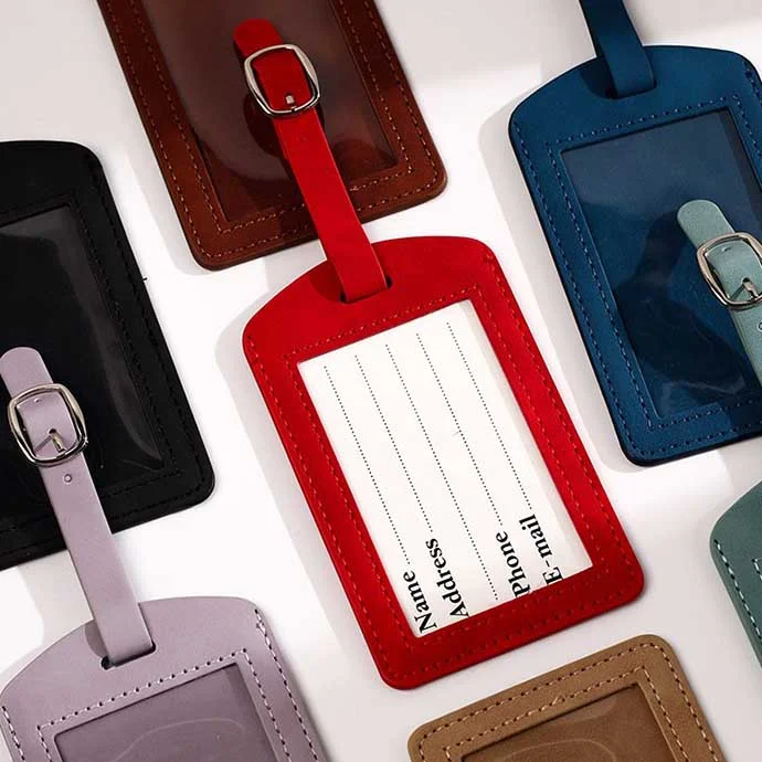 THẺ TREO HÀNH LÝ CÓ GIẤY NOTE BÊN TRONG - THẺ TREO HÀNH LÝ DA PU IN LOGO