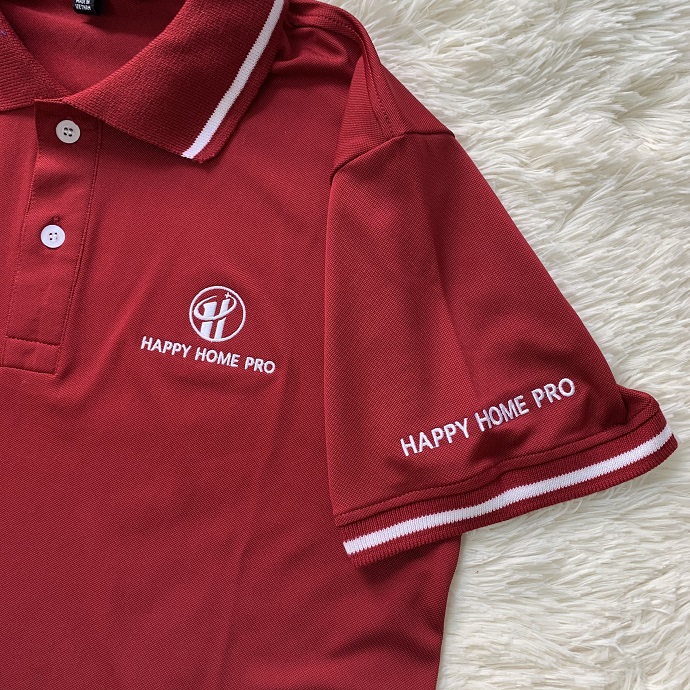 Áo thun Happy Home Pro thêu logo màu trắng