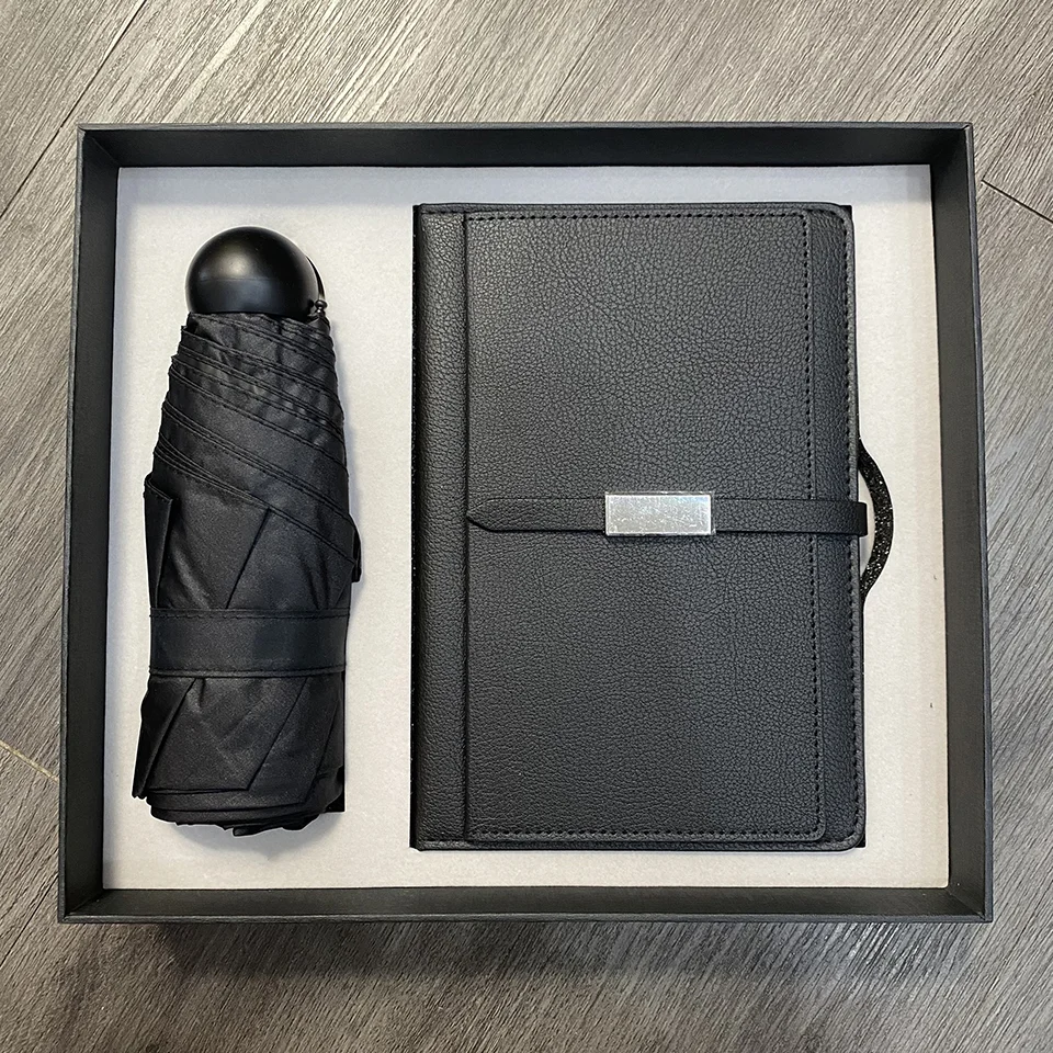 BỘ SỔ TAY KÈM DÙ GẤP GỌN IN LOGO THEO YÊU CẦU