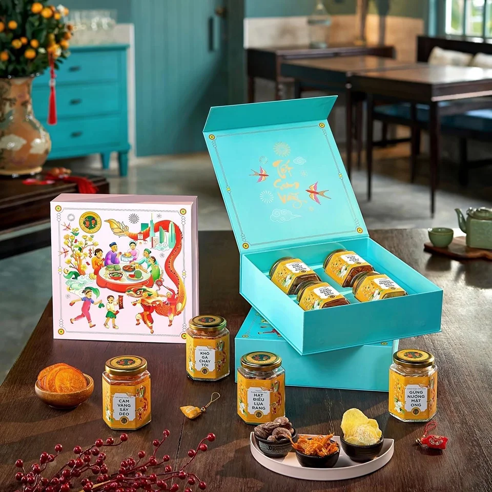 HỘP QUÀ TẾT DOANH NGHIỆP - QUÀ BIẾU TẾT 2024 - SET QUÀ TẾT IN LOGO ĐẸP