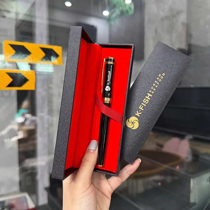 BÚT KIM LOẠI CÀI VÀNG KÈM HỘP CAO CẤP - KHẮC LOGO THEO YÊU CẦU