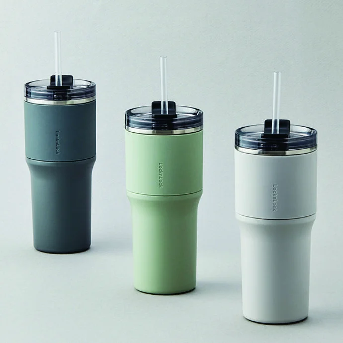 BÌNH GIỮ NHIỆT LOCK&LOCK METRO DRIVE LHC4277 650ML – KÈM ỐNG HÚT & CỌ RỬA, IN LOGO THEO YÊU CẦU