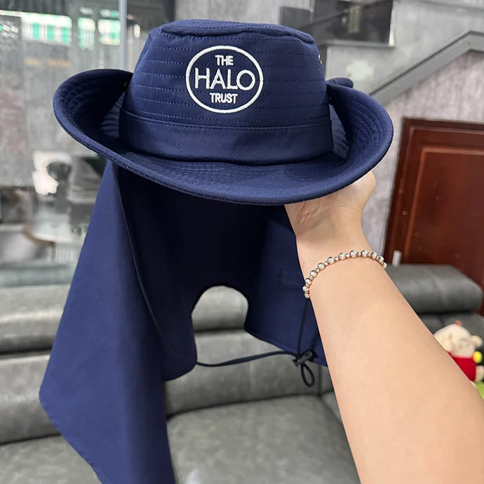 MŨ TAI BÈO CÓ KHẨU TRANG CHỐNG NẮNG THÊU LOGO - SẢN XUẤT THEO YÊU CẦU