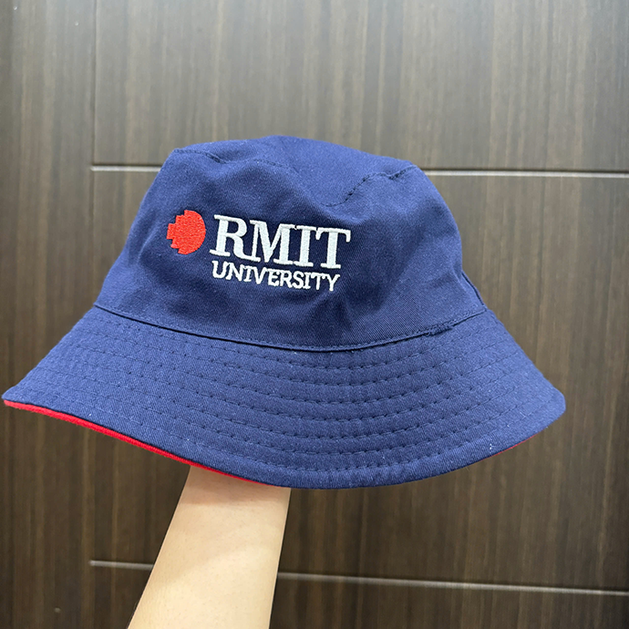 MŨ VÀNH TRÒN 2 MẶT IN LOGO RMIT - IN LOGO THEO YÊU CẦU