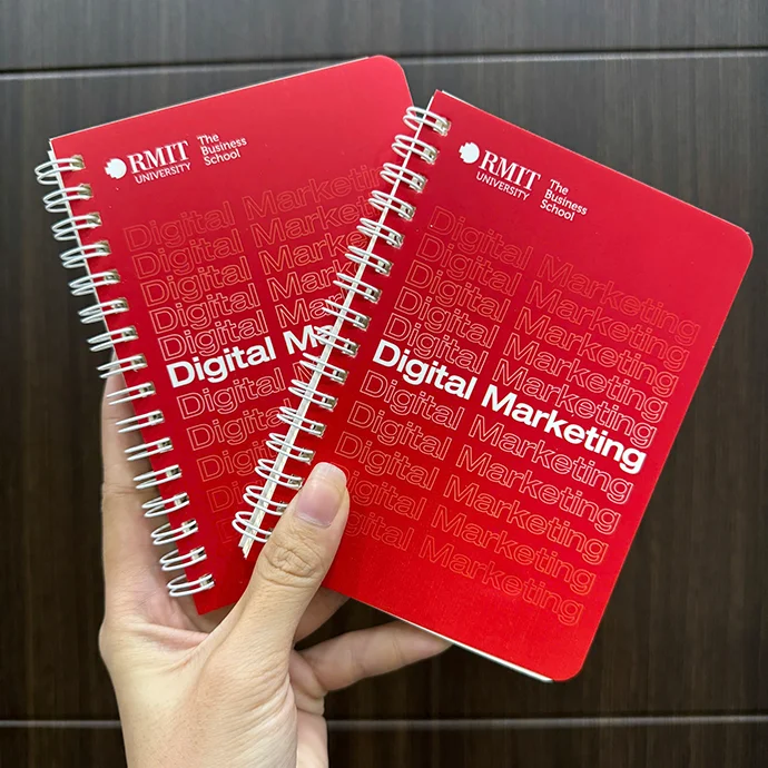 SỔ TAY LÒ XO A5 IN LOGO RMIT - SỔ TAY IN LOGO THEO YÊU CẦU