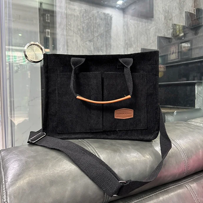 TÚI XÁCH VẢI NHUNG ĐEO CHÉO - IN LOGO THEO YÊU CẦU